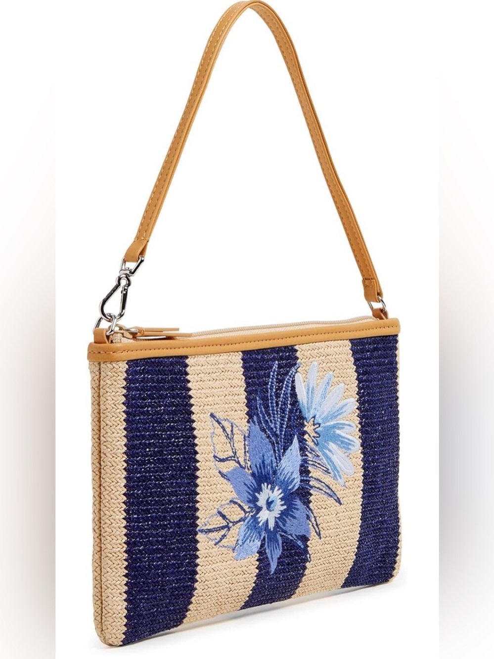 Vera Bradley Women's Straw Convertible Wristlet Navy Stripe Straw- NWT